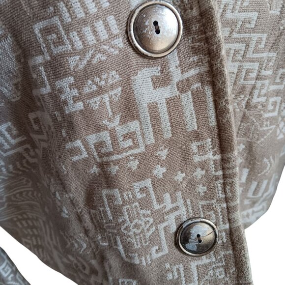 Large Women's Blazer Chicos Design Beige & White Geometric Pattern Jacket Aztec - Picture 3 of 6